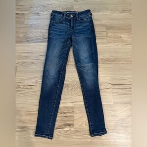 American Eagle Outfitters Dark Blue Skinny Jeans Size 0